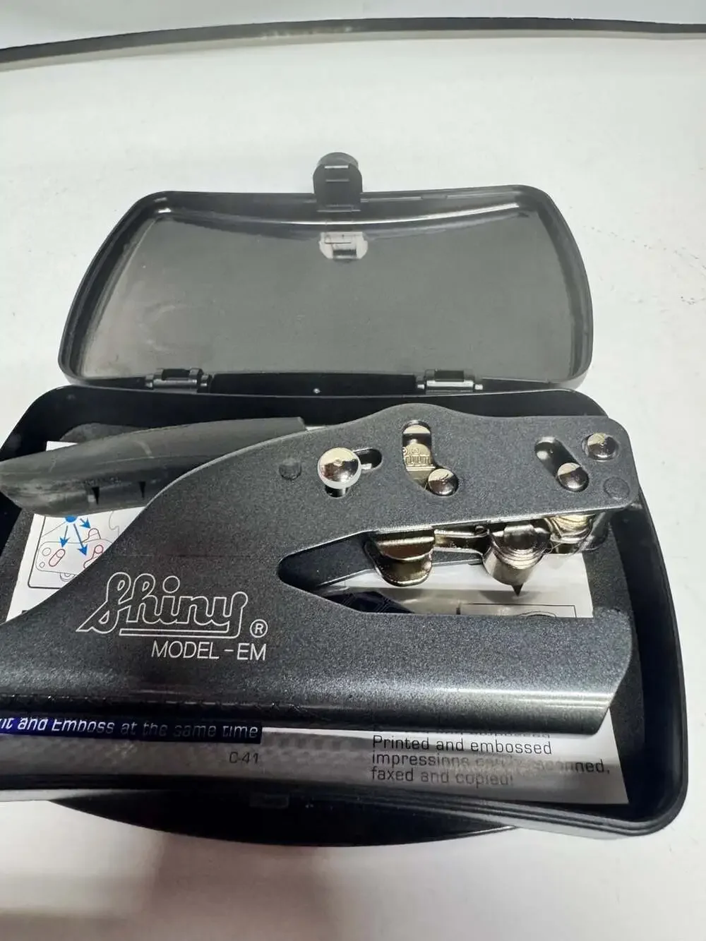Shiny Model-EM Handheld Embosser with Storage Case